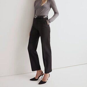 Madewell Petite Fairbanks Slim Tapered Trouser Pants Black Size 6P NWT